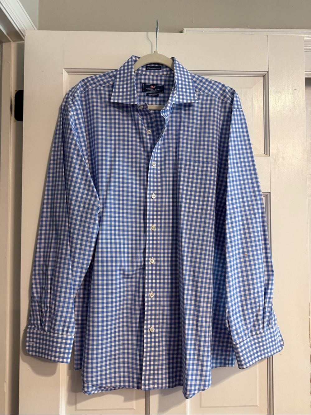 Vineyard Vines Light and Medium Blue Gingham Dress Shirt